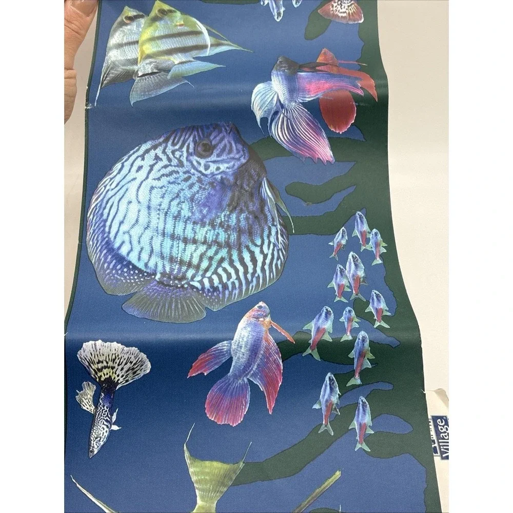 Vintage Village Aero Frutiger Aquarium Fish Prepasted Wallpaper Border 15 YD 2PK